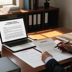 Stenographic Services Client Agreement Template Pack